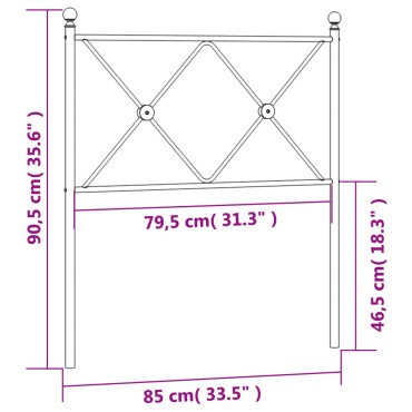 vidaXL Κεφαλάρι Λευκό Μεταλλικό 85x3x90,5cm 1 τεμ.