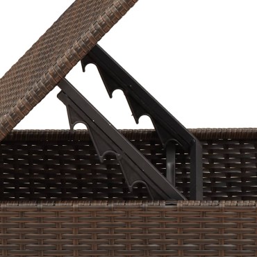 vidaXL Υποπόδιο Κήπου Καφέ 55x55x37cm Συνθετικό Ρατάν με Μαξιλάρι 1 τεμ.