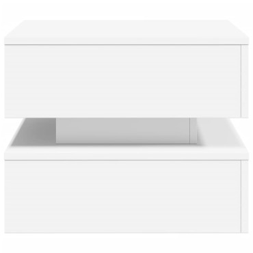 vidaXL Τραπεζάκι Σαλονιού με LED Λευκό 50x50x40cm 1 τεμ.