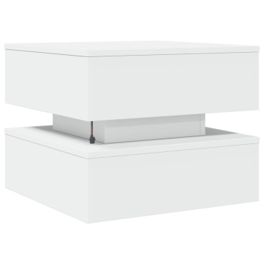vidaXL Τραπεζάκι Σαλονιού με LED Λευκό 50x50x40cm 1 τεμ.