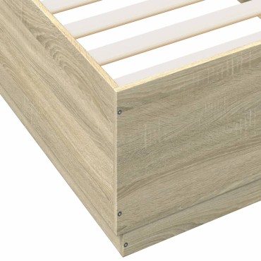 vidaXL Πλαίσιο Κρεβατιού Sonoma Δρυς 90x200 εκ. Επεξεργασμένο Ξύλο