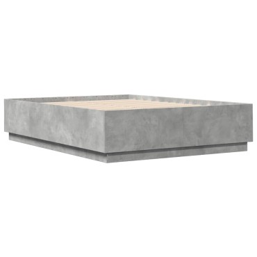 vidaXL Πλαίσιο Κρεβατιού Γκρι Σκυροδέματος 120x200 εκ. Επεξεργ. Ξύλο