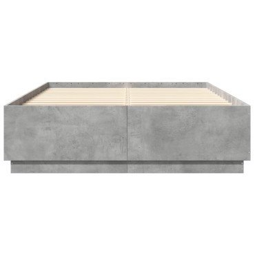 vidaXL Πλαίσιο Κρεβατιού Γκρι Σκυροδέματος 120x200 εκ. Επεξεργ. Ξύλο