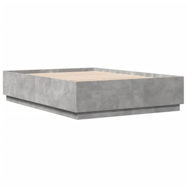 vidaXL Πλαίσιο Κρεβατιού Γκρι Σκυροδέματος 120x200 εκ. Επεξεργ. Ξύλο