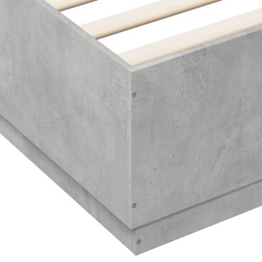 vidaXL Πλαίσιο Κρεβατιού Γκρι Σκυροδέματος 120x200 εκ. Επεξεργ. Ξύλο