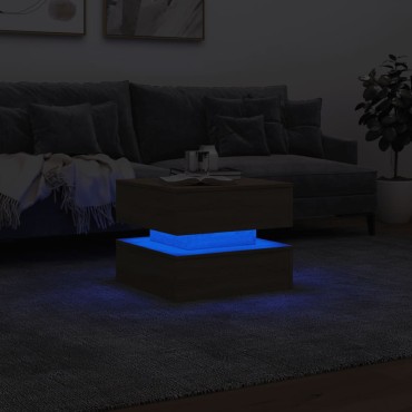 vidaXL Τραπεζάκι Σαλονιού με LED Sonoma Δρυς 50x50x40cm 1 τεμ.