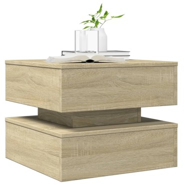 vidaXL Τραπεζάκι Σαλονιού με LED Sonoma Δρυς 50x50x40cm 1 τεμ.