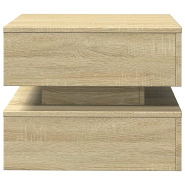 vidaXL Τραπεζάκι Σαλονιού με LED Sonoma Δρυς 50x50x40cm 1 τεμ.