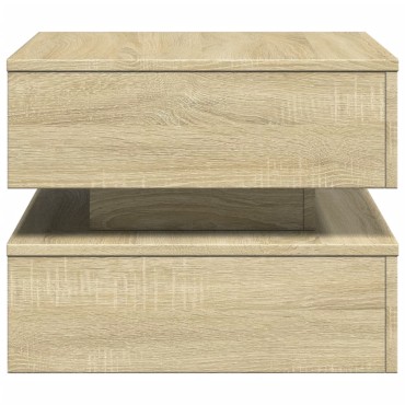 vidaXL Τραπεζάκι Σαλονιού με LED Sonoma Δρυς 50x50x40cm 1 τεμ.