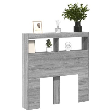 vidaXL Κεφαλάρι με Αποθηκ. Χώρο & LED Γκρι Sonoma 100x17x102cm 1 τεμ.