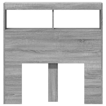 vidaXL Κεφαλάρι με Αποθηκ. Χώρο & LED Γκρι Sonoma 100x17x102cm 1 τεμ.