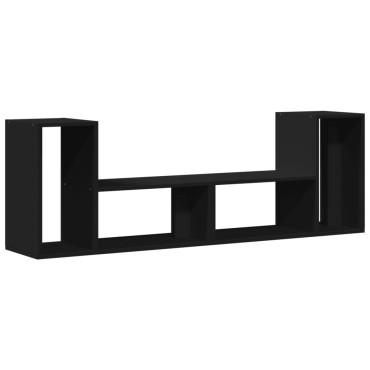 vidaXL Έπιπλα Τηλεόρασης 2 τεμ. Μαύρα 75x30x50cm Επεξεργασμένο Ξύλο