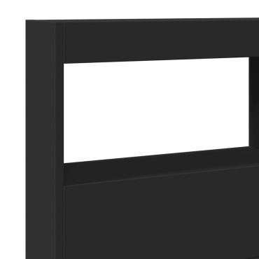 vidaXL Κεφαλάρι με Αποθηκευτικό Χώρο και LED Μαύρο 140x17x102cm 1 τεμ.