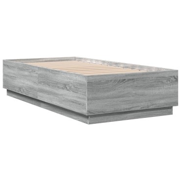 vidaXL Πλαίσιο Κρεβατιού Γκρι Sonoma 75x190 εκ. Επεξεργασμένο Ξύλο
