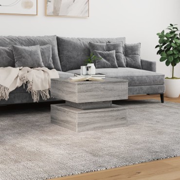 vidaXL Τραπεζάκι Σαλονιού με LED Γκρι Sonoma 50x50x40cm 1 τεμ.