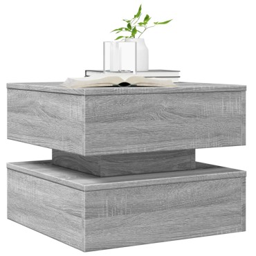 vidaXL Τραπεζάκι Σαλονιού με LED Γκρι Sonoma 50x50x40cm 1 τεμ.