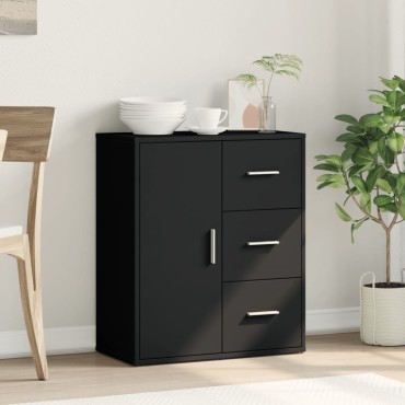vidaXL Βοηθητικό Ντουλάπι Μαύρο 60x31x70cm από Επεξεργασμένο Ξύλο 1 τεμ.