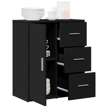 vidaXL Βοηθητικό Ντουλάπι Μαύρο 60x31x70cm από Επεξεργασμένο Ξύλο 1 τεμ.