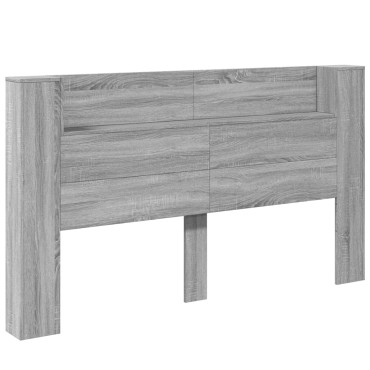 vidaXL Κεφαλάρι με Αποθηκ. Χώρο & LED Γκρι Sonoma 180x16,5x103,5cm 1 τεμ.