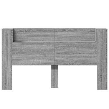 vidaXL Κεφαλάρι με Αποθηκ. Χώρο & LED Γκρι Sonoma 180x16,5x103,5cm 1 τεμ.