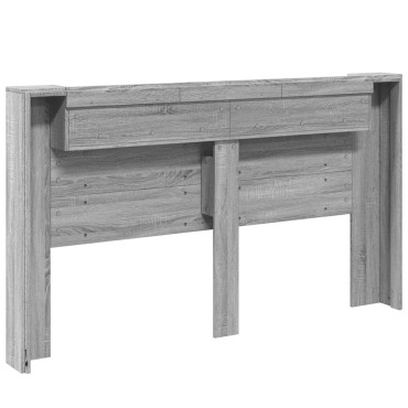 vidaXL Κεφαλάρι με Αποθηκ. Χώρο & LED Γκρι Sonoma 180x16,5x103,5cm 1 τεμ.