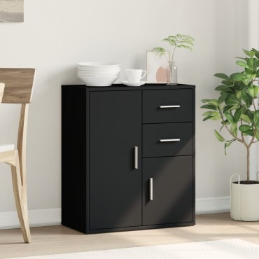 vidaXL Βοηθητικό Ντουλάπι Μαύρο 60x31x70cm από Επεξεργασμένο Ξύλο 1 τεμ.