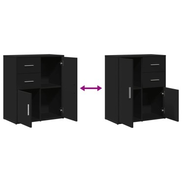 vidaXL Βοηθητικό Ντουλάπι Μαύρο 60x31x70cm από Επεξεργασμένο Ξύλο 1 τεμ.