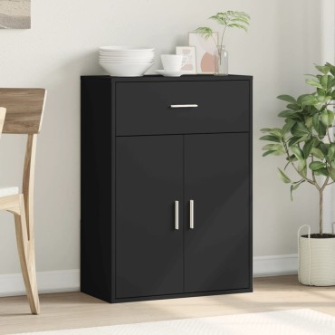 vidaXL Βοηθητικό Ντουλάπι Μαύρο 60x30x84cm από Επεξεργασμένο Ξύλο 1 τεμ.