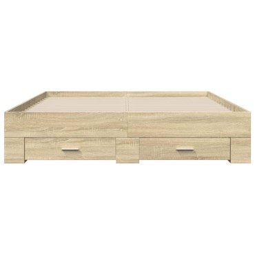 vidaXL Πλαίσιο Κρεβατιού με συρτάρια Sonoma Δρυς 160x200εκ. Επεξ. Ξύλο