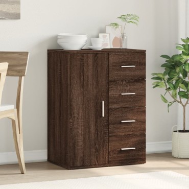 vidaXL Μπουφές Καφέ Δρυς 59x39x80cm από Επεξεργασμένο Ξύλο 1 τεμ.