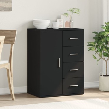 vidaXL Ραφιέρα Μαύρη 59x39x80cm από Επεξεργασμένο Ξύλο 1 τεμ.