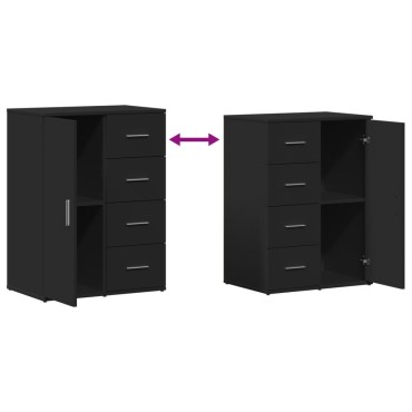 vidaXL Ραφιέρα Μαύρη 59x39x80cm από Επεξεργασμένο Ξύλο 1 τεμ.