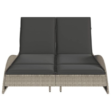 vidaXL Ξαπλώστρα Αν. Γκρι 114x205x73cm Συνθετικό Ρατάν με Μαξιλάρι 1 τεμ.