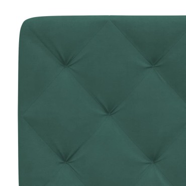 vidaXL Κρεβάτι με Στρώμα Σκούρο Πράσινο 100x200εκ. Βελούδινο
