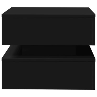 vidaXL Τραπεζάκι Σαλονιού με LED Μαύρο 50x50x40cm 1 τεμ.