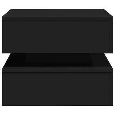 vidaXL Τραπεζάκι Σαλονιού με LED Μαύρο 50x50x40cm 1 τεμ.