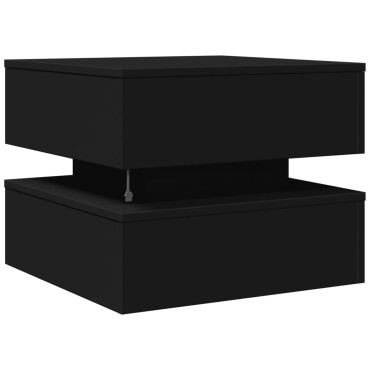 vidaXL Τραπεζάκι Σαλονιού με LED Μαύρο 50x50x40cm 1 τεμ.