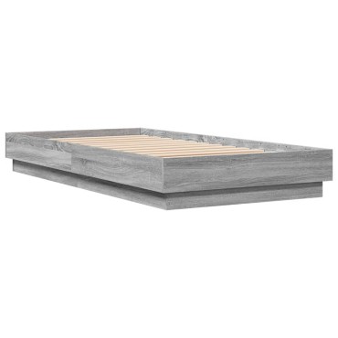 vidaXL Πλαίσιο Κρεβατιού Γκρι Sonoma 75x190 εκ. Επεξεργασμένο Ξύλο