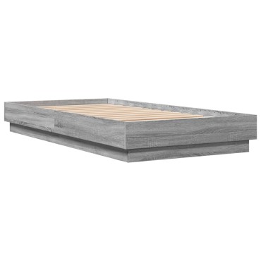 vidaXL Πλαίσιο Κρεβατιού Γκρι Sonoma 75x190 εκ. Επεξεργασμένο Ξύλο