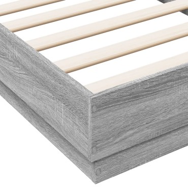 vidaXL Πλαίσιο Κρεβατιού Γκρι Sonoma 75x190 εκ. Επεξεργασμένο Ξύλο