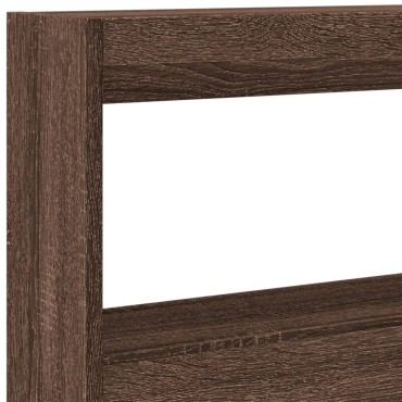 vidaXL Κεφαλάρι με Αποθηκ. Χώρο & LED Καφέ Δρυς 200x17x102cm 1 τεμ.