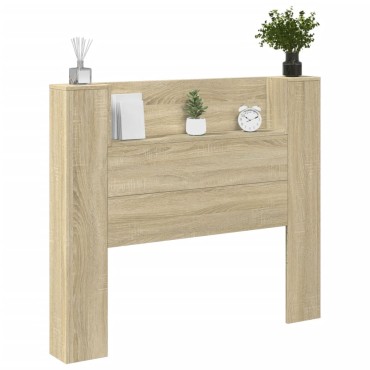 vidaXL Κεφαλάρι με Αποθηκ. Χώρο & LED Sonoma Δρυς 120x16,5x103,5cm 1 τεμ.