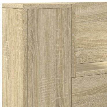 vidaXL Κεφαλάρι με Αποθηκ. Χώρο & LED Sonoma Δρυς 120x16,5x103,5cm 1 τεμ.
