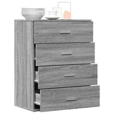vidaXL Μπουφές Γκρι Sonoma 60x39x80cm από Επεξεργασμένο Ξύλο 1 τεμ.