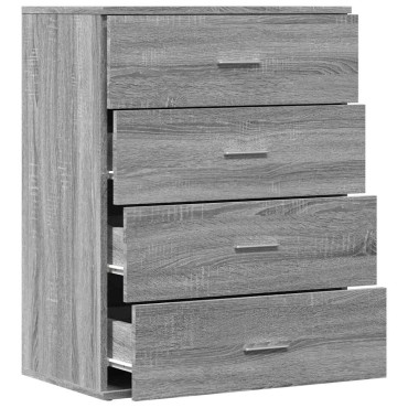 vidaXL Μπουφές Γκρι Sonoma 60x39x80cm από Επεξεργασμένο Ξύλο 1 τεμ.