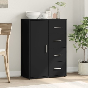 vidaXL Συρταριέρα Μαύρη 60x31x84cm από Επεξεργασμένο Ξύλο 1 τεμ.