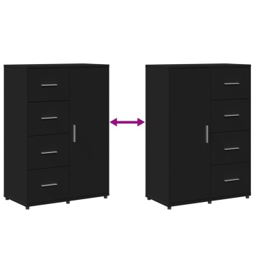 vidaXL Συρταριέρα Μαύρη 60x31x84cm από Επεξεργασμένο Ξύλο 1 τεμ.