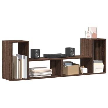 vidaXL Έπιπλα Τηλεόρασης 2 τεμ. Καφέ Δρυς 75x30x50cm Επεξ. Ξύλο