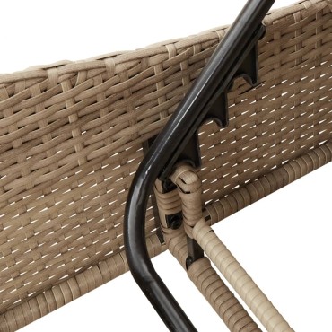 vidaXL Ξαπλώστρα Μπεζ 60x205x73cm από Συνθετικό Ρατάν με Μαξιλάρι 1 τεμ.