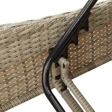 vidaXL Ξαπλώστρα Αν. Γκρι 60x205x73cm Συνθετικό Ρατάν με Μαξιλάρι 1 τεμ.